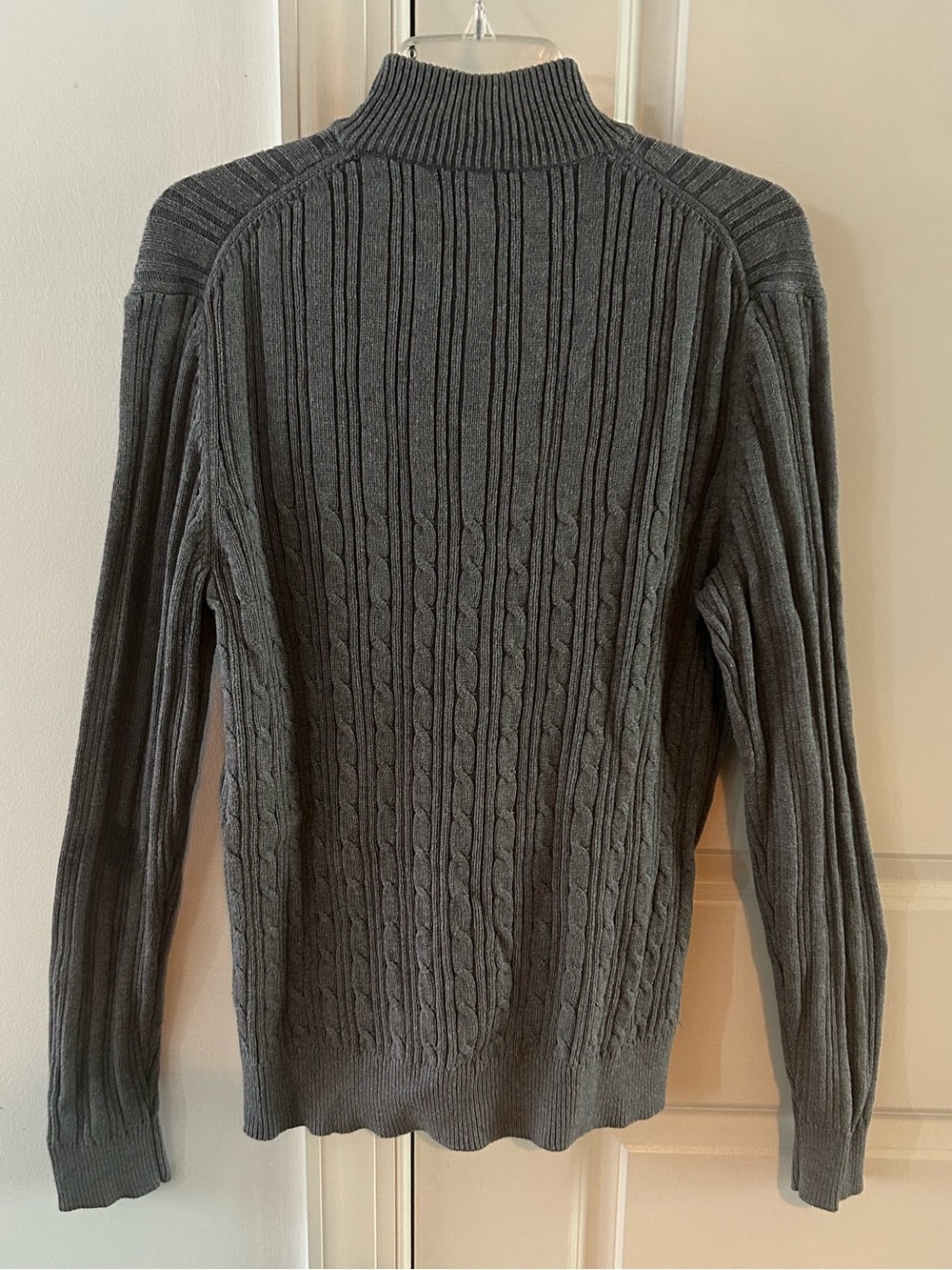 Black Brown 1826 Gray Mixed Cable & Ribbed 100% Cotton Quarter-Zip Men’s S - Picture 4 of 4